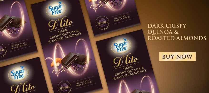 Sugar Free D'lites Dark Crispy Quinoa and Roasted Almonds Chocolate