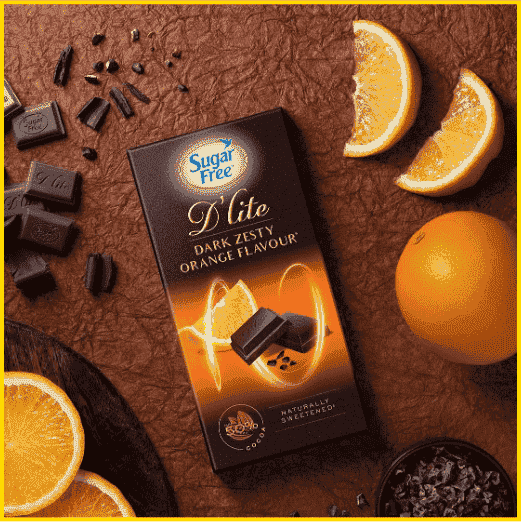 Sugar Free D'lite Zesty Orange Flavour Dark Chocolate Bar Sugar Free D'lite Zesty Orange Flavour Dark Chocolate Bar