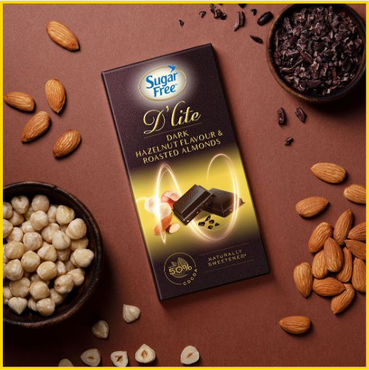 Sugar Free D'lte Dark Hazelnut & Roasted Almonds Chocolate