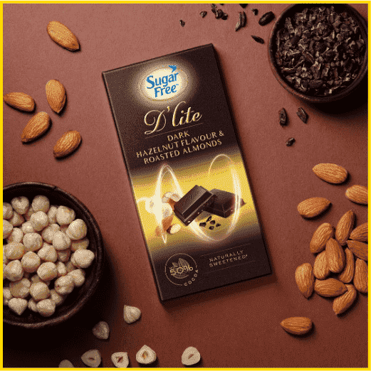 Sugar Free D'lte Dark Hazelnut & Roasted Almonds Chocolate Sugar Free D'lte Dark Hazelnut & Roasted Almonds Chocolate