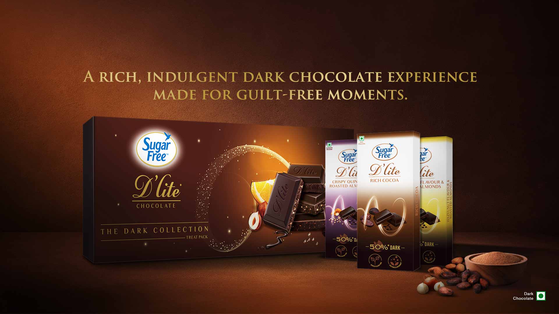 Sugar Free D'lite Dark Chocolates Banner