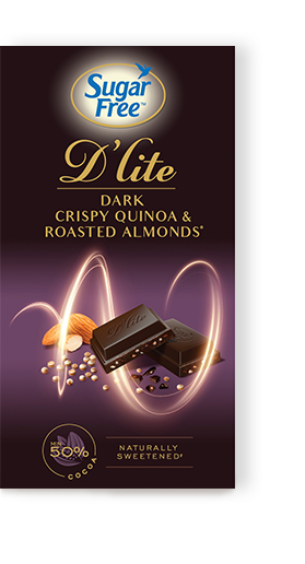 Sugar Free D'lites Dark Crispy Quinoa and Roasted Almonds Chocolate