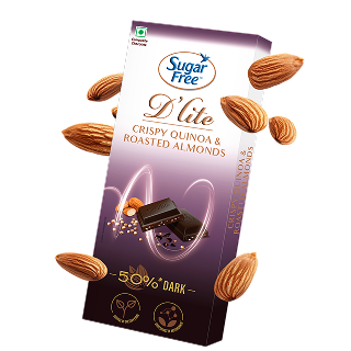 Sugar Free D’lite Crispy Quinoa and Roasted Almonds Dark Chocolate Bar