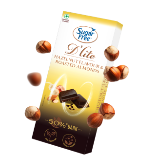 Sugar Free D’lite Hazelnut & Roasted Almonds Dark Chocolate Bar