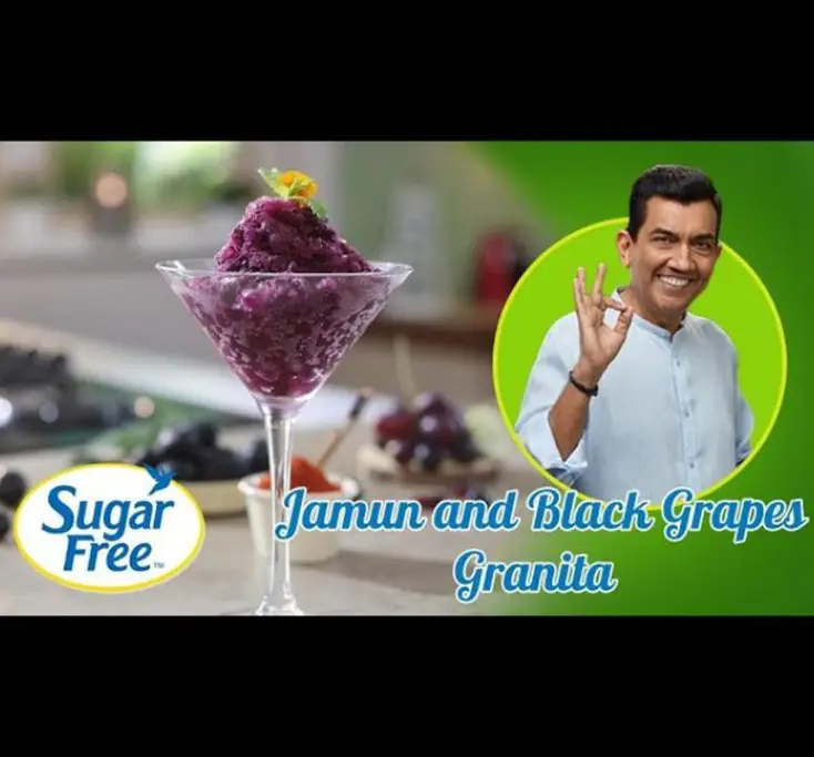 Sugar Free Jamun and Black Grapes Granita Recipe