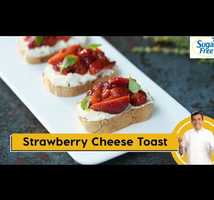 Sugar Free Strawberry Whipped Cheese Toast Recipe