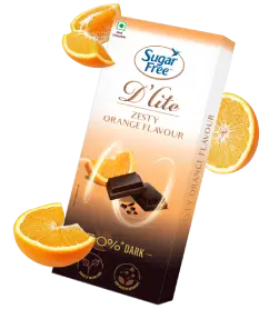 Sugar Free D'lite no added sugar dark chocolate myth fact icon