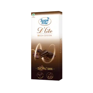 Sugar Free D'lite Rich Cocoa Dark Chocolate Bar pack front